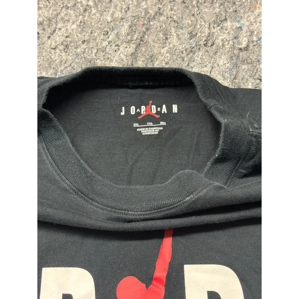Jordan Jumpman Graphic T-Shirt Mens XXL Black Red White DH4179-010 Cotton Tee